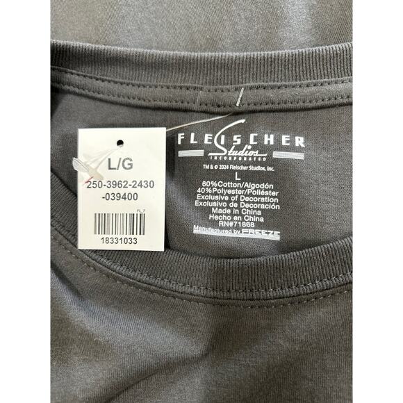 Fleischer Gray Betty Boop Puffy Embroidered B Short Sleeved T-Shirt - Picture 4 of 4